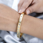 One Time NY Designer Close Out- Flush Set Hinged Bangle