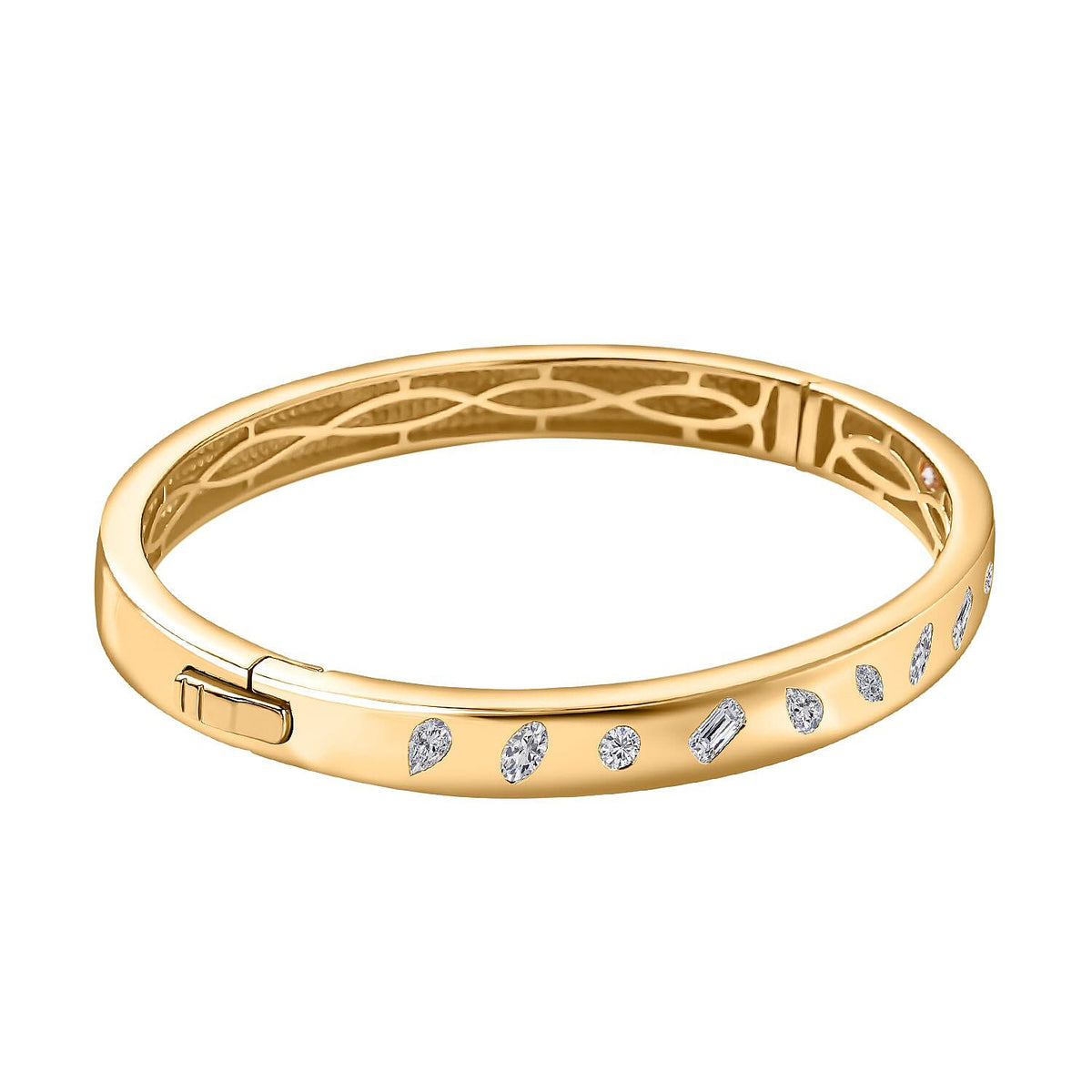 One Time NY Designer Close Out- Flush Set Hinged Bangle 7622806 3
