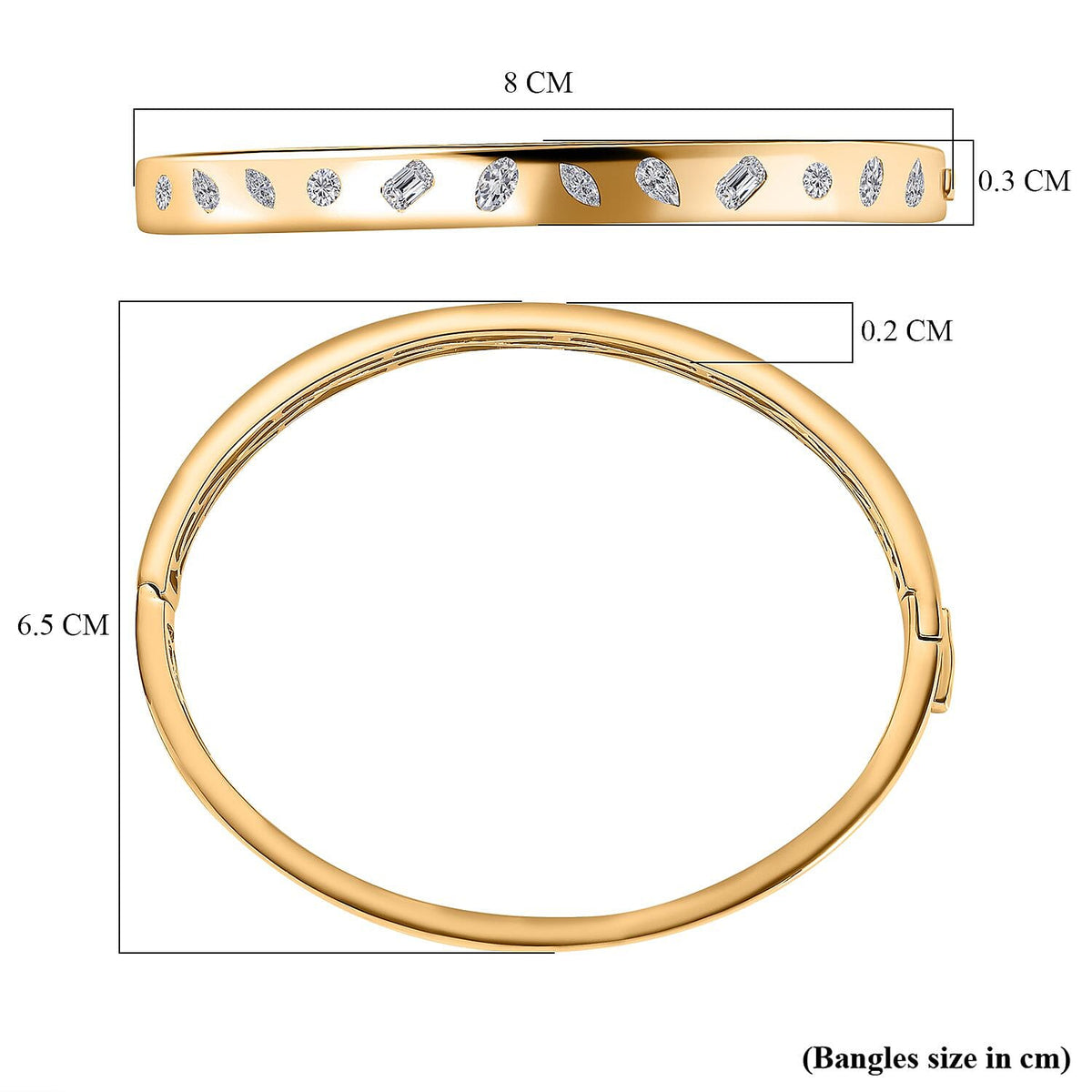 One Time NY Designer Close Out- Flush Set Hinged Bangle 7622806 5