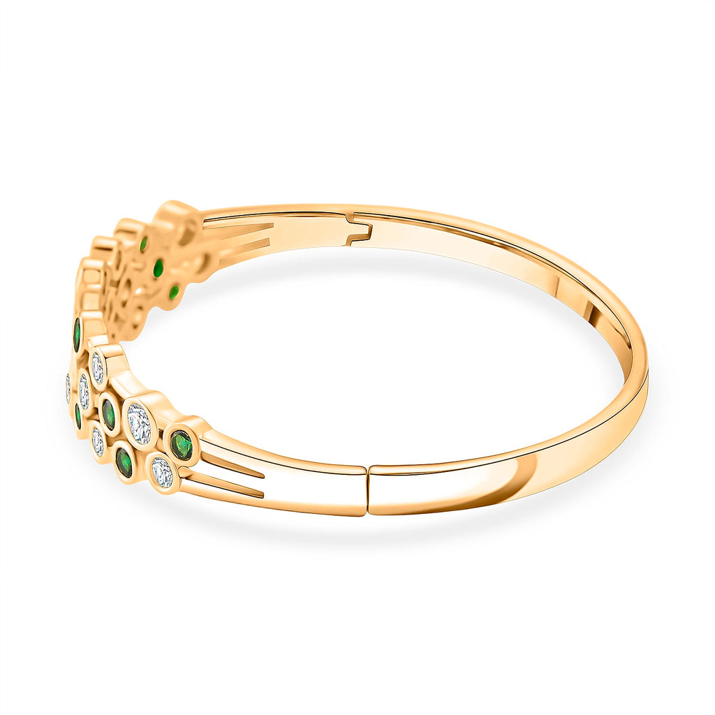 Bubble Collection - Green & White Cubic Zirconia Bangle (Size - 7.5) 5.00 Ct.