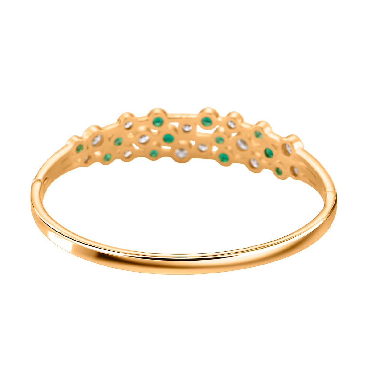 Bubble Collection - Green &amp; White Cubic Zirconia Bangle (Size - 7.5) 5.00 Ct. 8180476 4