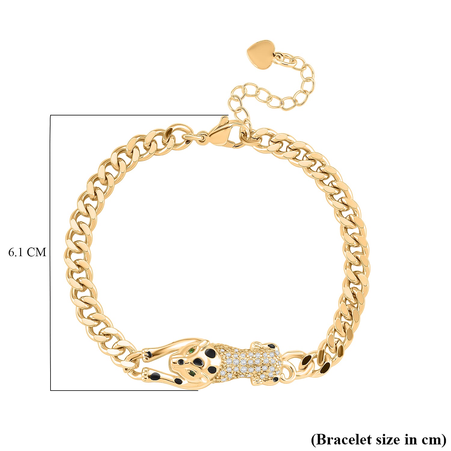White Cubic Zirconia &amp; Green crystal Bracelet (Size - 7 - 1.5 Ext) 8202817 6