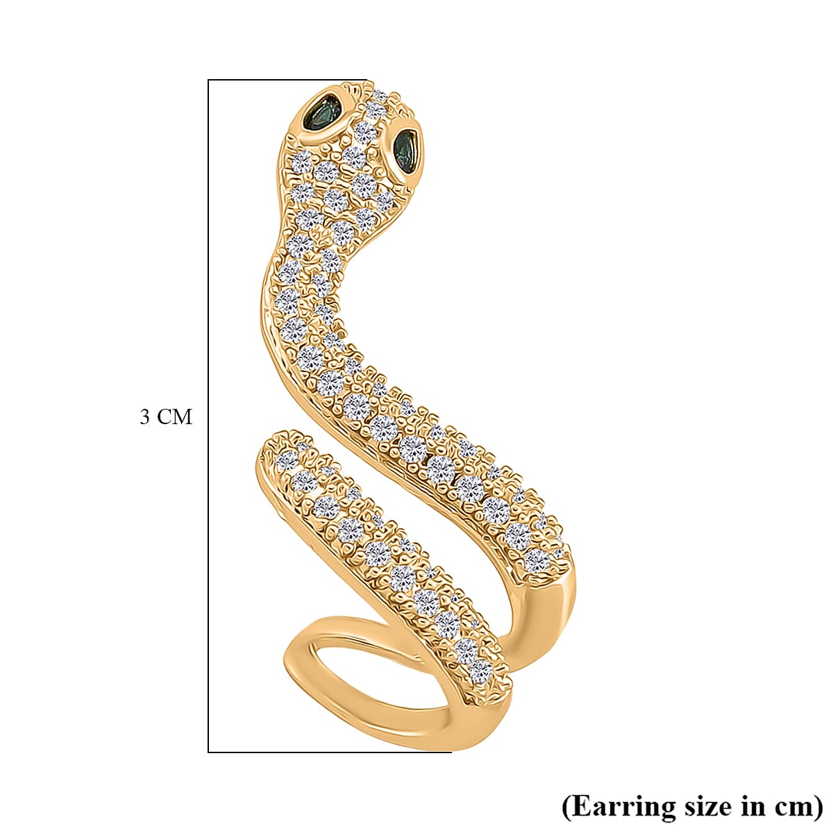 BIGGEST DESIGNER CLOSEOUT - Biacco Collection - White Cubic Zirconia &amp; Green Nanocrystal Earring with Push Back in Yellow Gold Plated V32644063 6