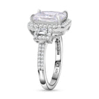 White Cubic Zirconia Ring in Rhodium Overlay Sterling Silver 7.14 Ct.