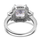 White Cubic Zirconia Ring in Rhodium Overlay Sterling Silver 7.14 Ct.