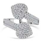 Deaigner Inspired - White Cubic Zirconia Ring in Rhodium Overlay Sterling Silver 1.82 Ct.