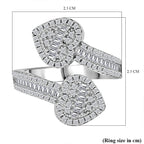 Deaigner Inspired - White Cubic Zirconia Ring in Rhodium Overlay Sterling Silver 1.82 Ct.