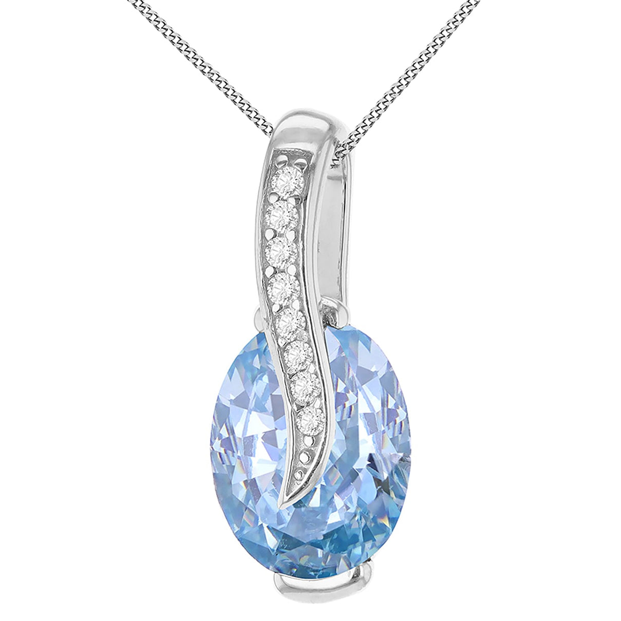 Crossover Pendant in Sterling Silver Light Blue Cubic Zirconia 7754481 0