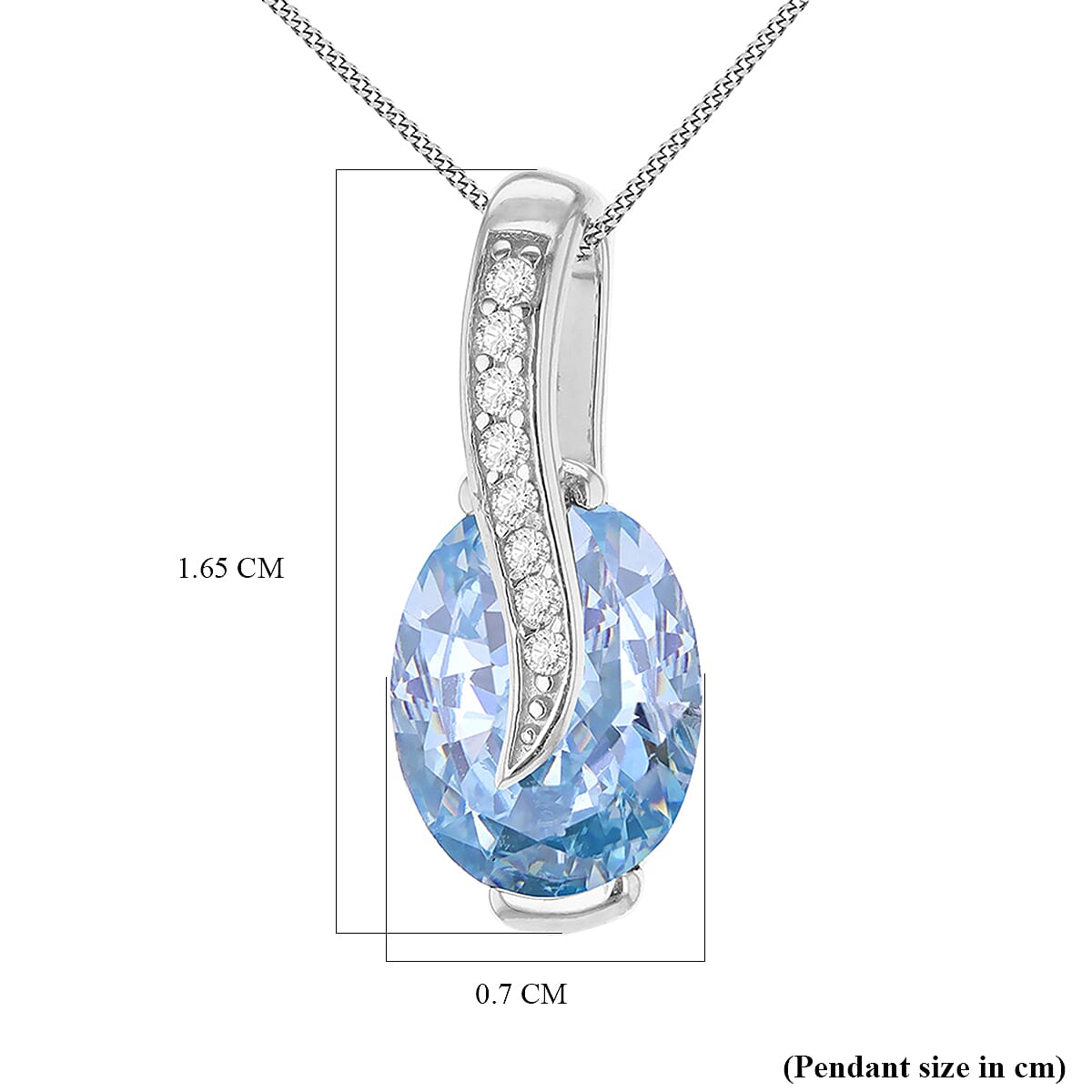 Crossover Pendant in Sterling Silver Light Blue Cubic Zirconia 7754481 1