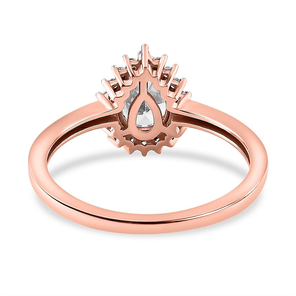 Cubic Zirconia Ring in 18K Vermeil RG Plated Sterling Silver