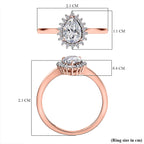 Cubic Zirconia Ring in 18K Vermeil RG Plated Sterling Silver