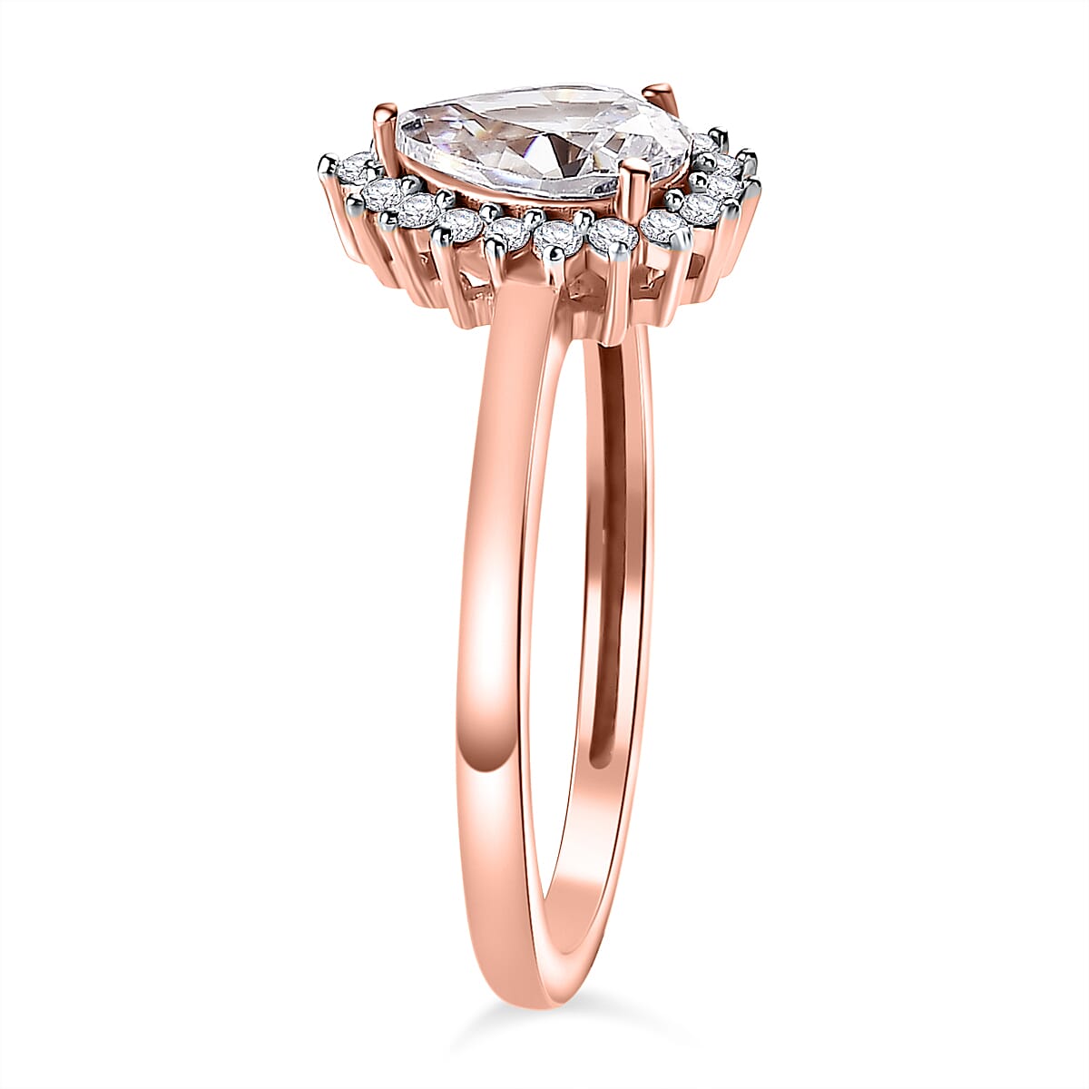 Cubic Zirconia Halo Ring in 18K Vermeil Rose Gold Plated Sterling Silver 7665172 3