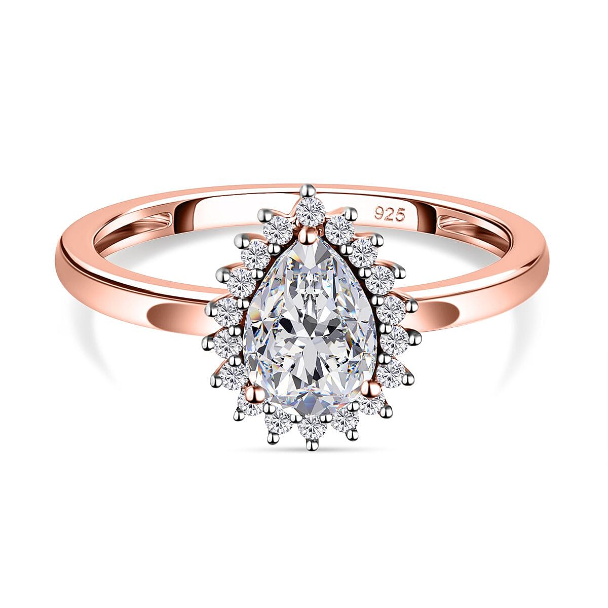Cubic Zirconia Ring in 18K Vermeil RG Plated Sterling Silver 7665177 0