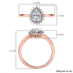 Cubic Zirconia Ring in 18K Vermeil RG Plated Sterling Silver