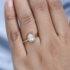 White Cubic Zirconia Ring in 18K Vermeil Yellow Gold Plated Sterling Silver 1.32 Ct.