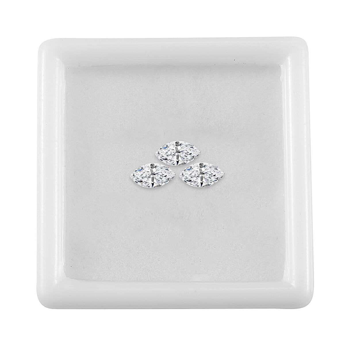 Set of 3 White Cubic Zirconia Loose Gemstones in Marquee Shape 0.62 Ct. (5x2.5 mm) 8071347 4