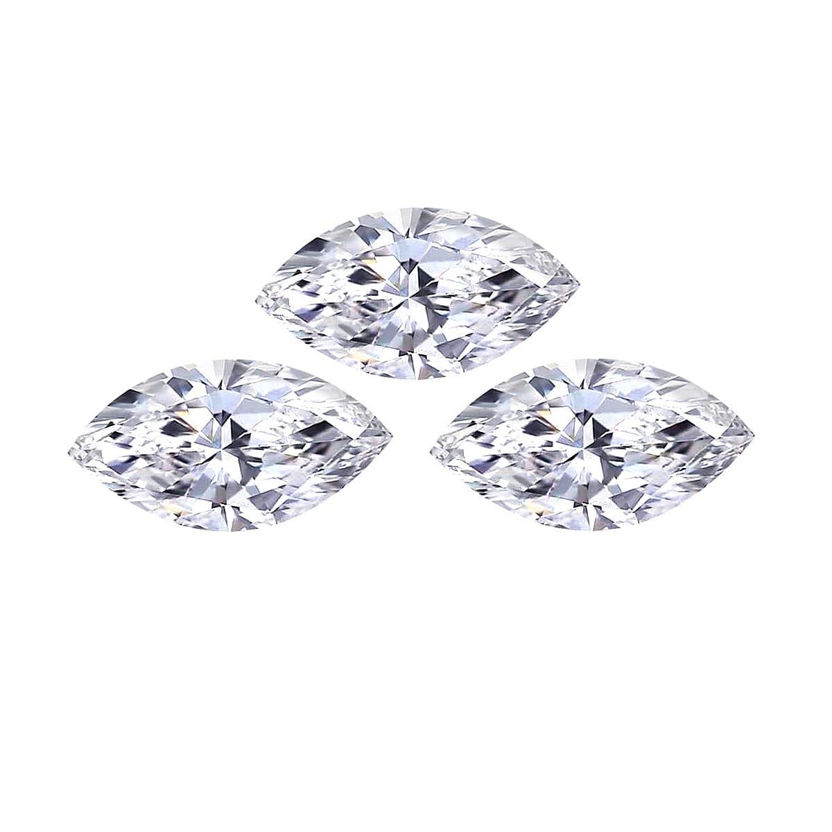 Set of 3 White Cubic Zirconia Loose Gemstones in Marquee Shape 1.32 Ct. (7x3.5 mm) 8071348 0