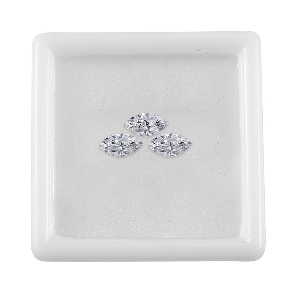 White Cubic Zirconia Marquee Gemstone 1.32 Ct. - 7x3.5 mm
