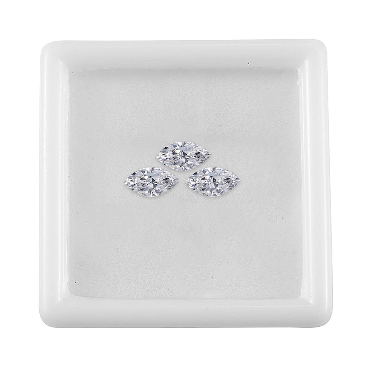 Set of 3 White Cubic Zirconia Loose Gemstones in Marquee Shape 1.32 Ct. (7x3.5 mm) 8071348 3