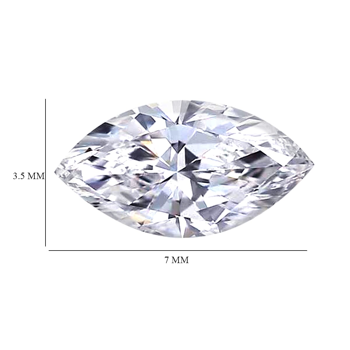 Set of 3 White Cubic Zirconia Loose Gemstones in Marquee Shape 1.32 Ct. (7x3.5 mm) 8071348 4