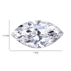 White Cubic Zirconia Marquee Gemstone 1.32 Ct. - 7x3.5 mm