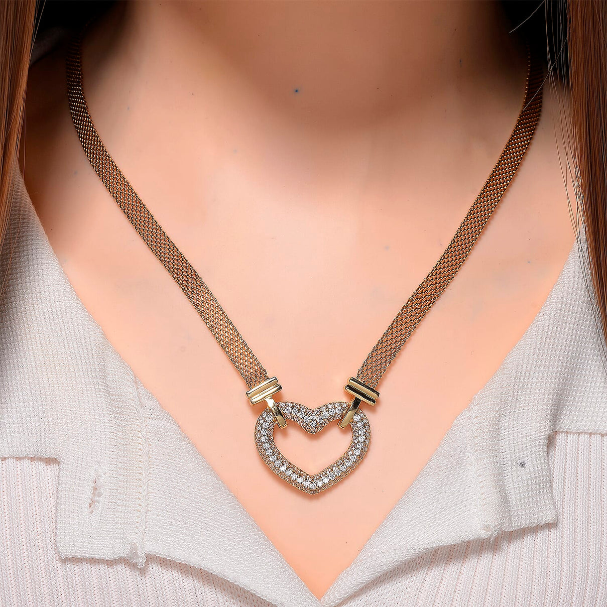 Designer Inspired- White Cubic Zirconia Necklace (Size - 20 - 2 Ext) 8164019 2