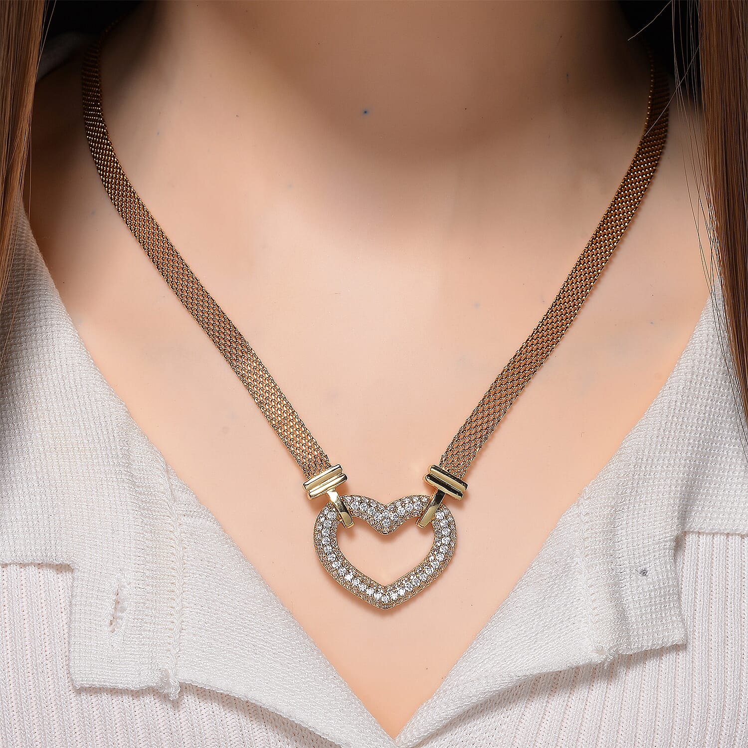 Designer Inspired- White Cubic Zirconia Necklace (Size - 20 - 2 Ext) 8164019 2