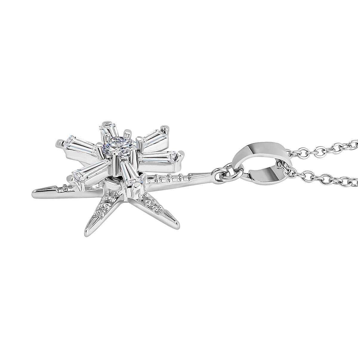 Lustro Stella - White Cubic Zirconia Firework Necklace (Size - 20) 7713358 3