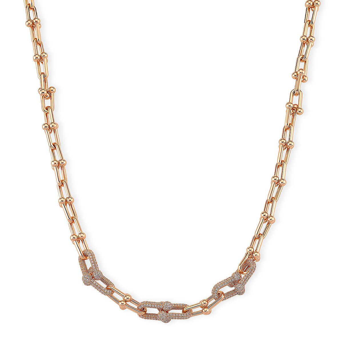 Designer Inspired  - White Cubic Zirconia Industrial Necklace (Size - 20) 8160759 0