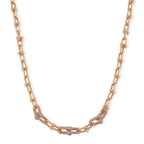 Designer Inspired  - White Cubic Zirconia Industrial Necklace (Size - 20)