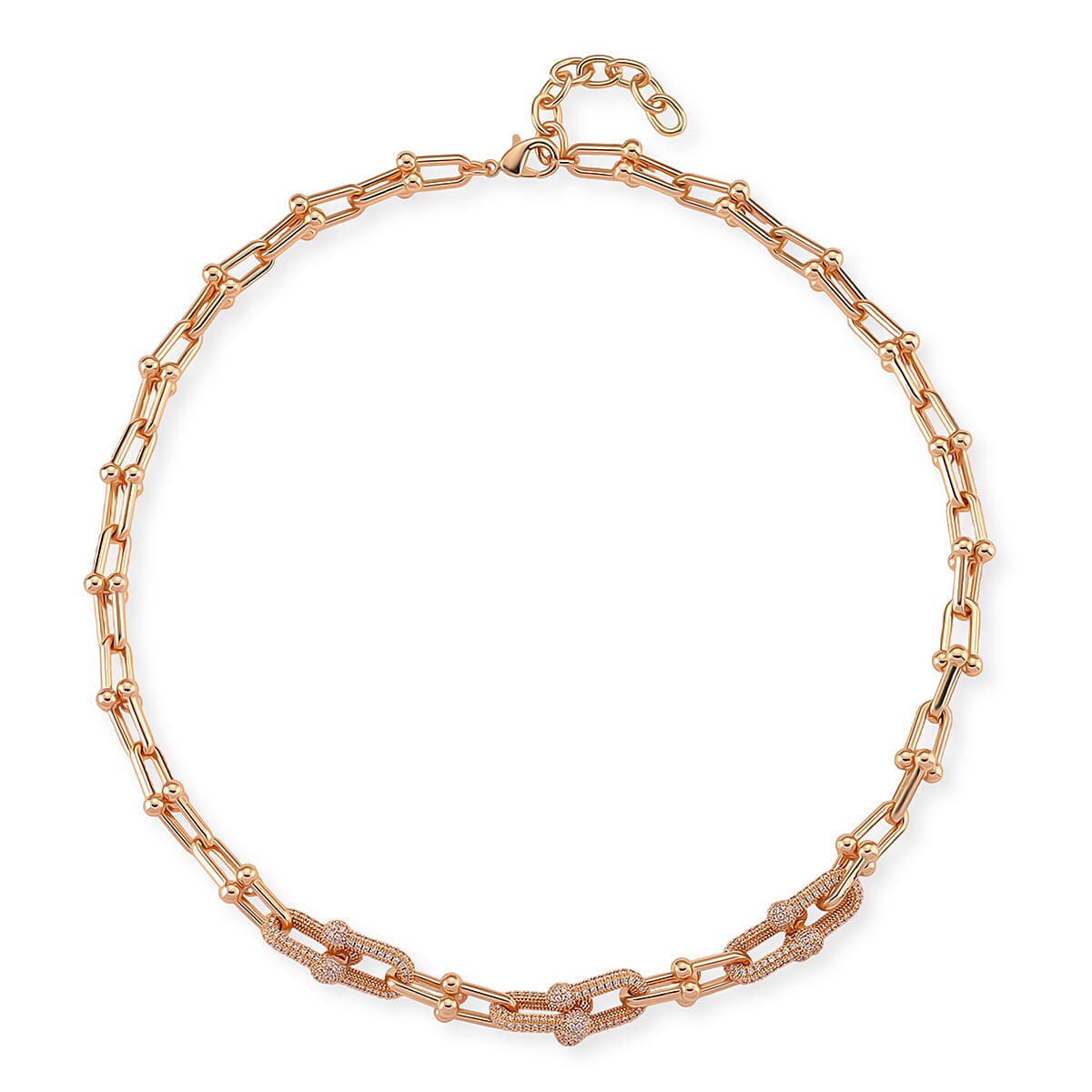 Designer Inspired  - White Cubic Zirconia Industrial Necklace (Size - 20) 8160759 3
