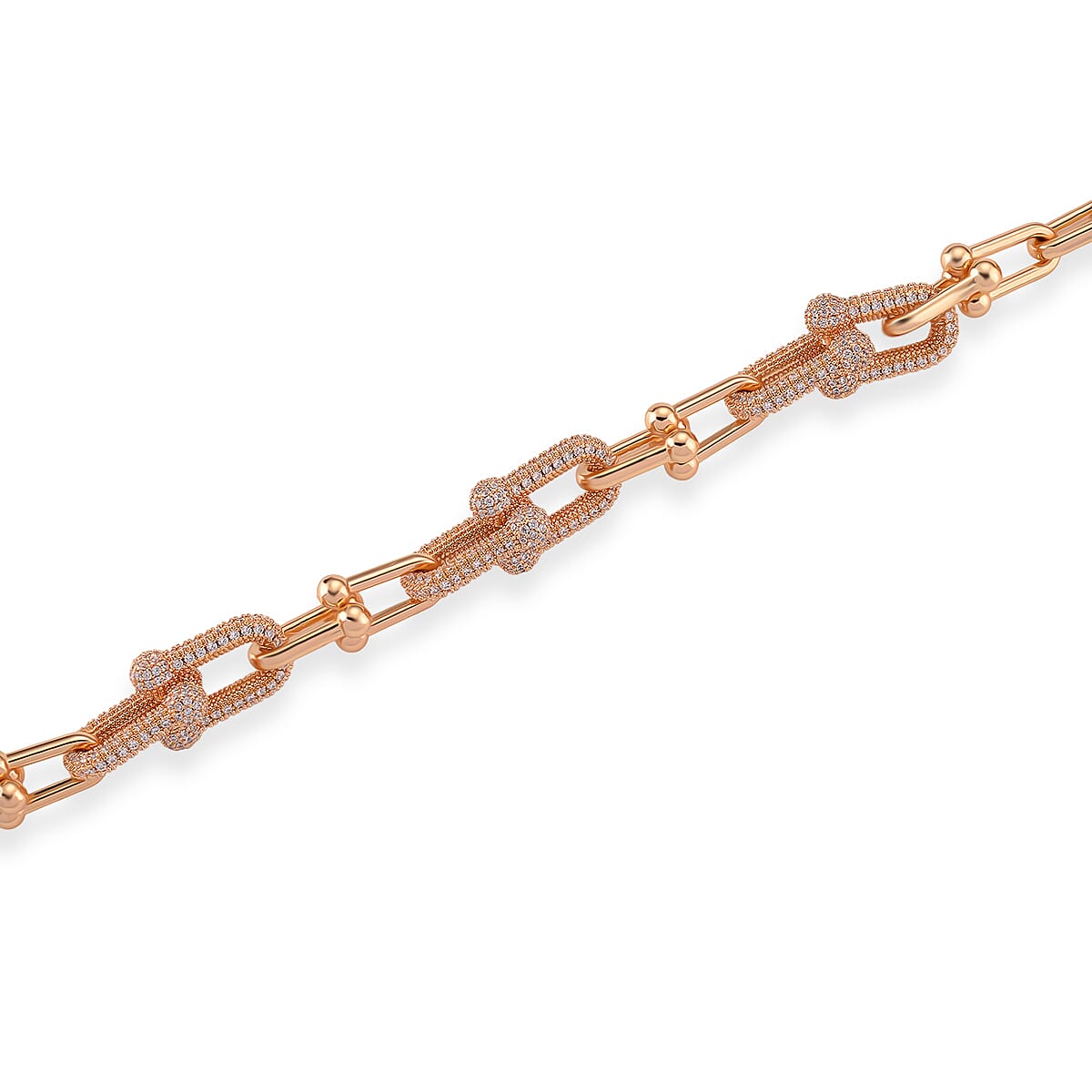Designer Inspired  - White Cubic Zirconia Industrial Necklace (Size - 20) 8160759 4