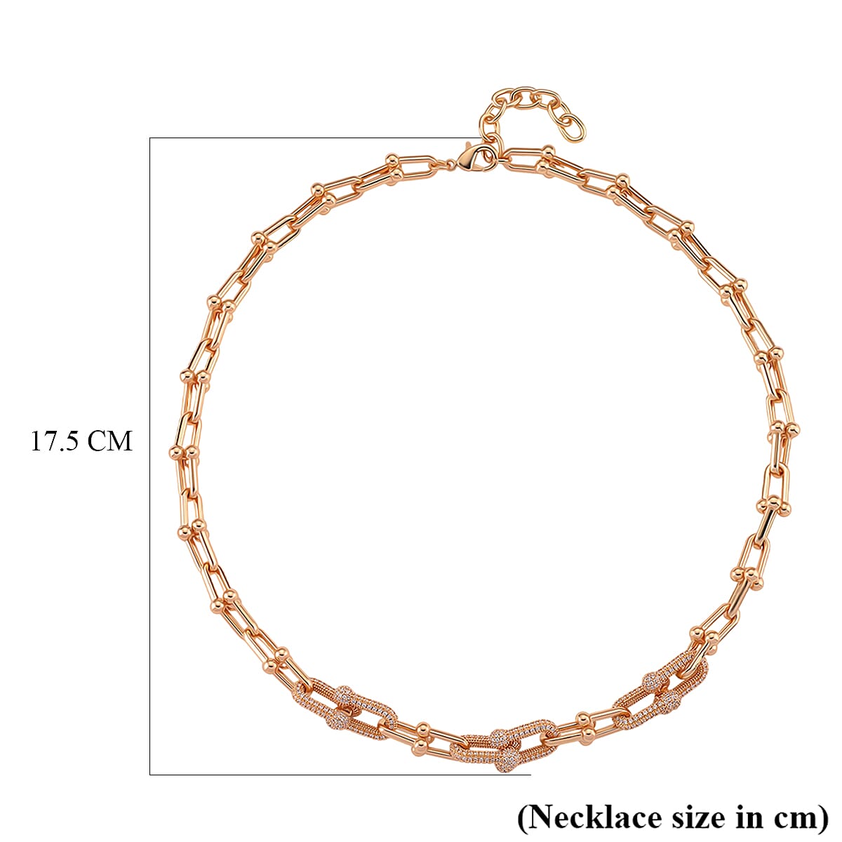 Designer Inspired  - White Cubic Zirconia Industrial Necklace (Size - 20) 8160759 6