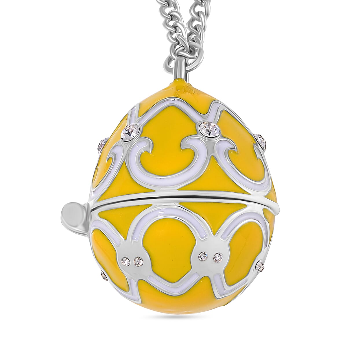 Designer Inspired - Enamled Openable Egg Pendant - Yellow 7851344 0