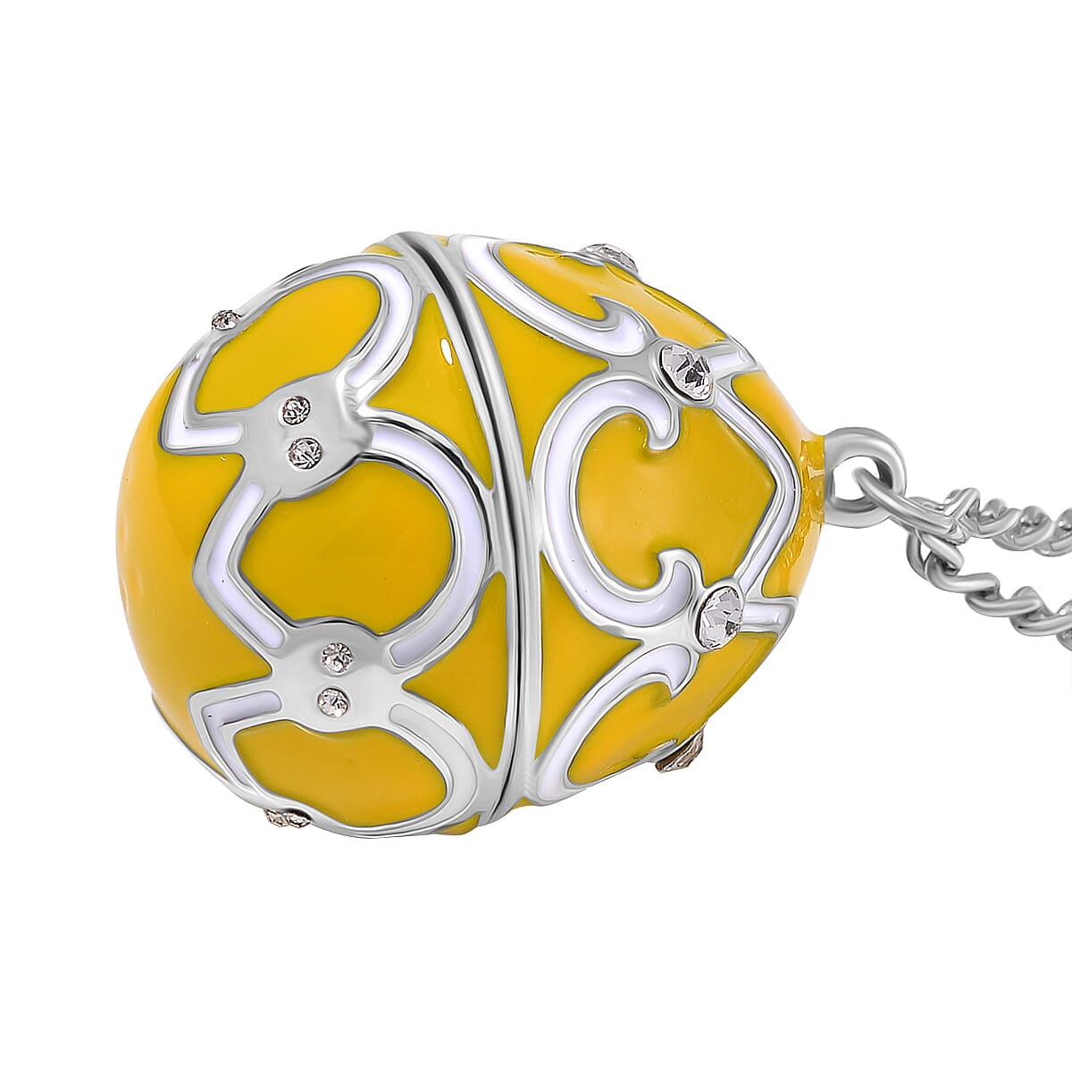 Designer Inspired - Enamled Openable Egg Pendant - Yellow 7851344 2