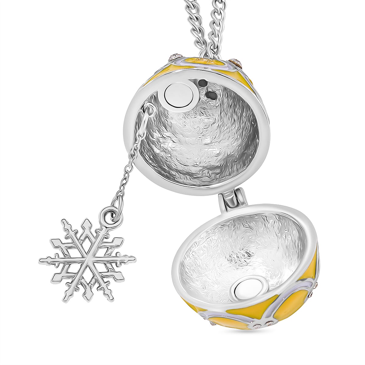Designer Inspired - Enamled Openable Egg Pendant - Yellow 7851344 3