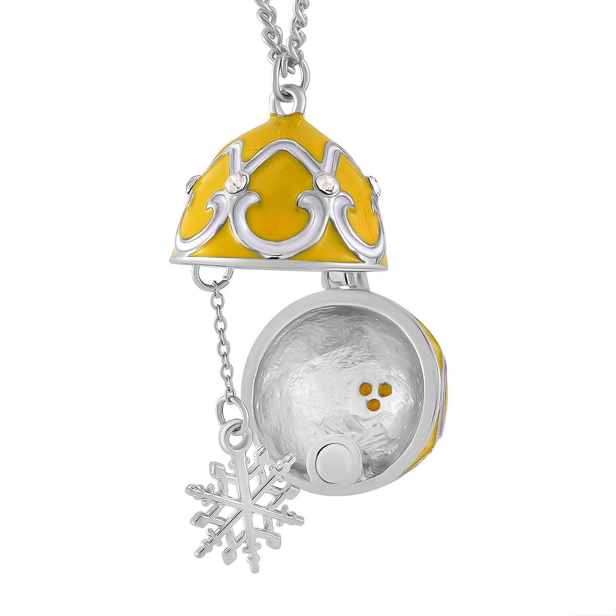Designer Inspired - Enamled Openable Egg Pendant - Yellow 7851344 4