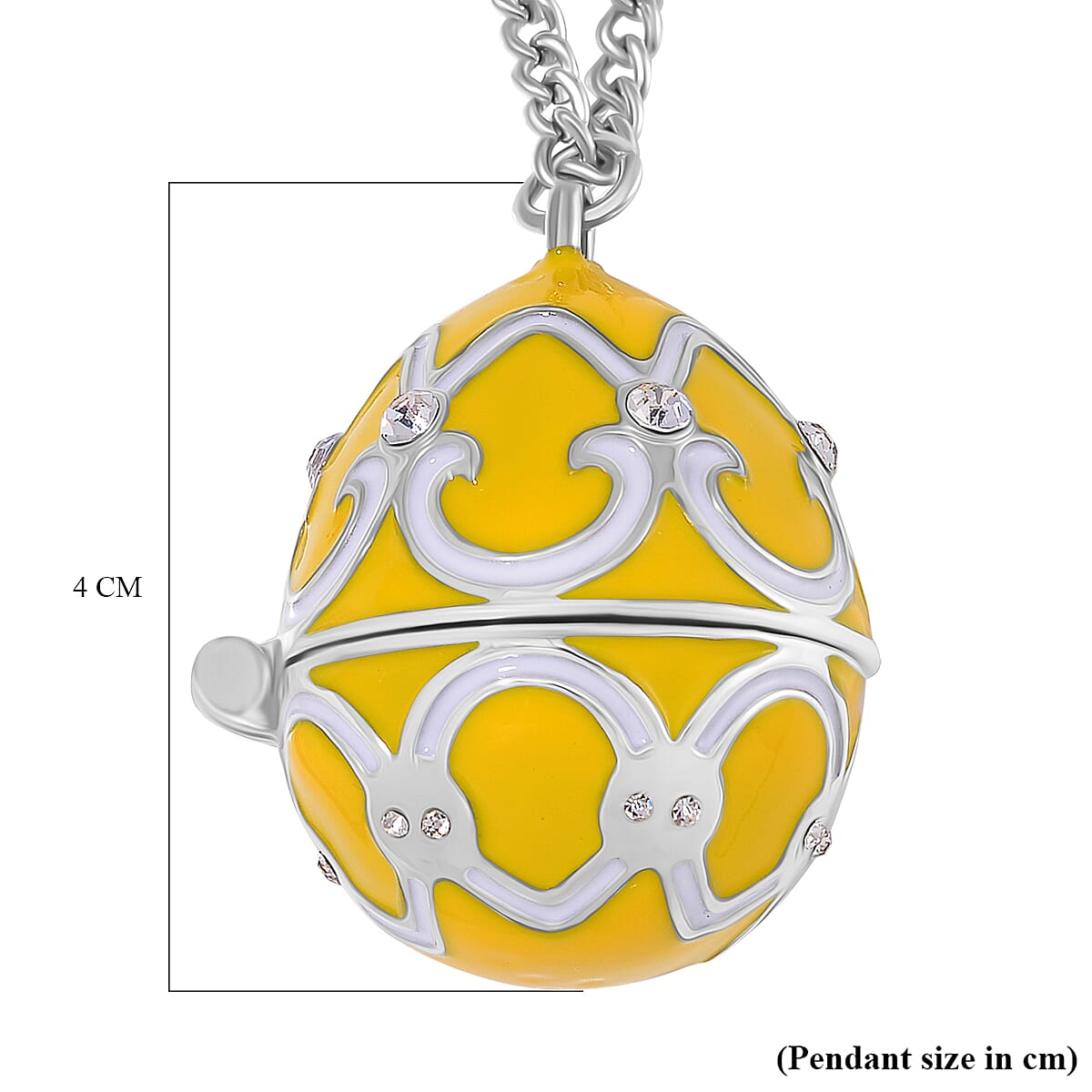 Designer Inspired - Enamled Openable Egg Pendant - Yellow 7851344 6
