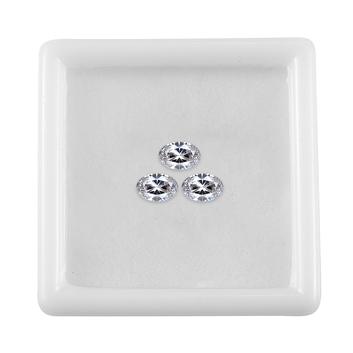 Set of 3 White Cubic Zirconia Loose Gemstones in Oval Shape  2.12 Ct. (6x4mm) 8071349 3
