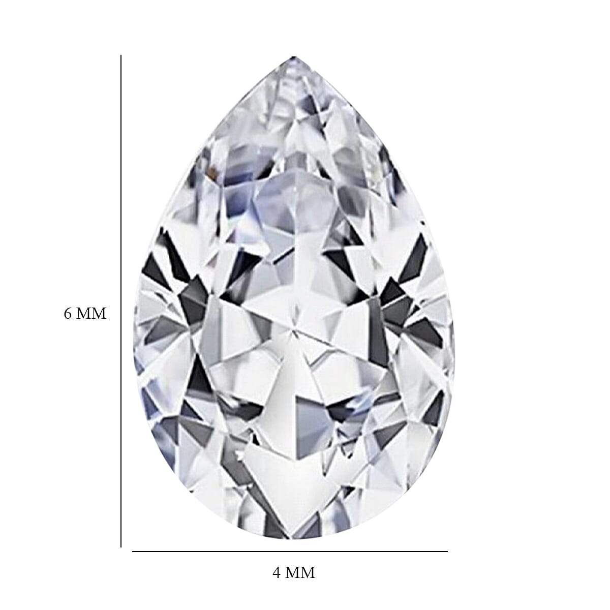 Set of 3 White Cubic Zirconia Loose Gemstones in Pear Shape 1.49 Ct. (6x4 mm) 8071351 4