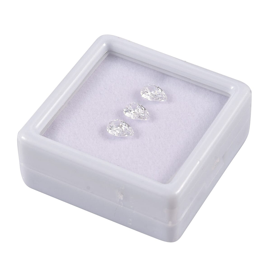 White Cubic Zirconia Pear Shape Gemstone 3.25 Ct. - 7x5 mm