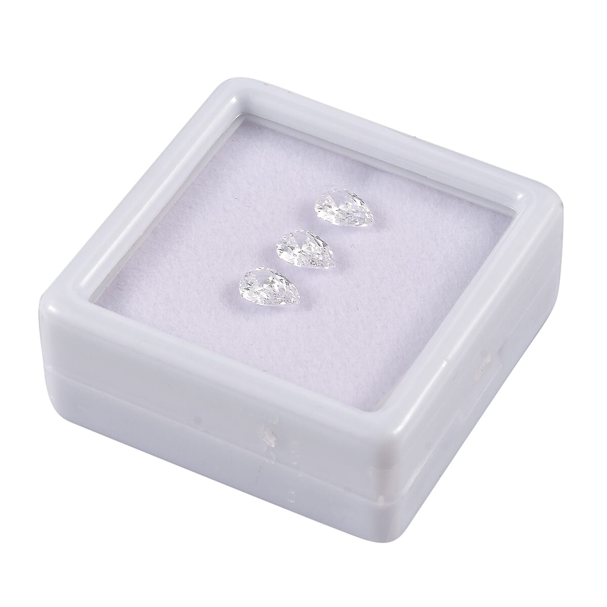Set of 3 White Cubic Zirconia Loose Gemstones in Pear Shape 3.25 Ct. (7x5 mm) 8074677 2