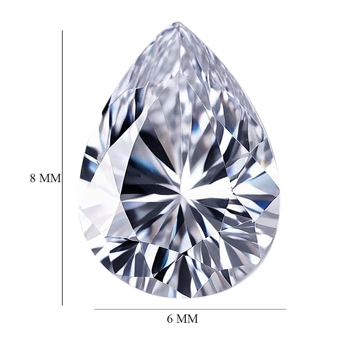 1.82 Ct. White Cubic Zirconia Loose Gemstone in Pear Shape (8x6 mm) 8071352 4