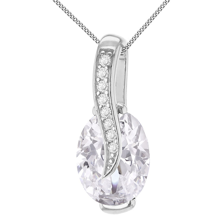 Crossover Pendant in Sterling Silver White Cubic Zirconia 7754473 1