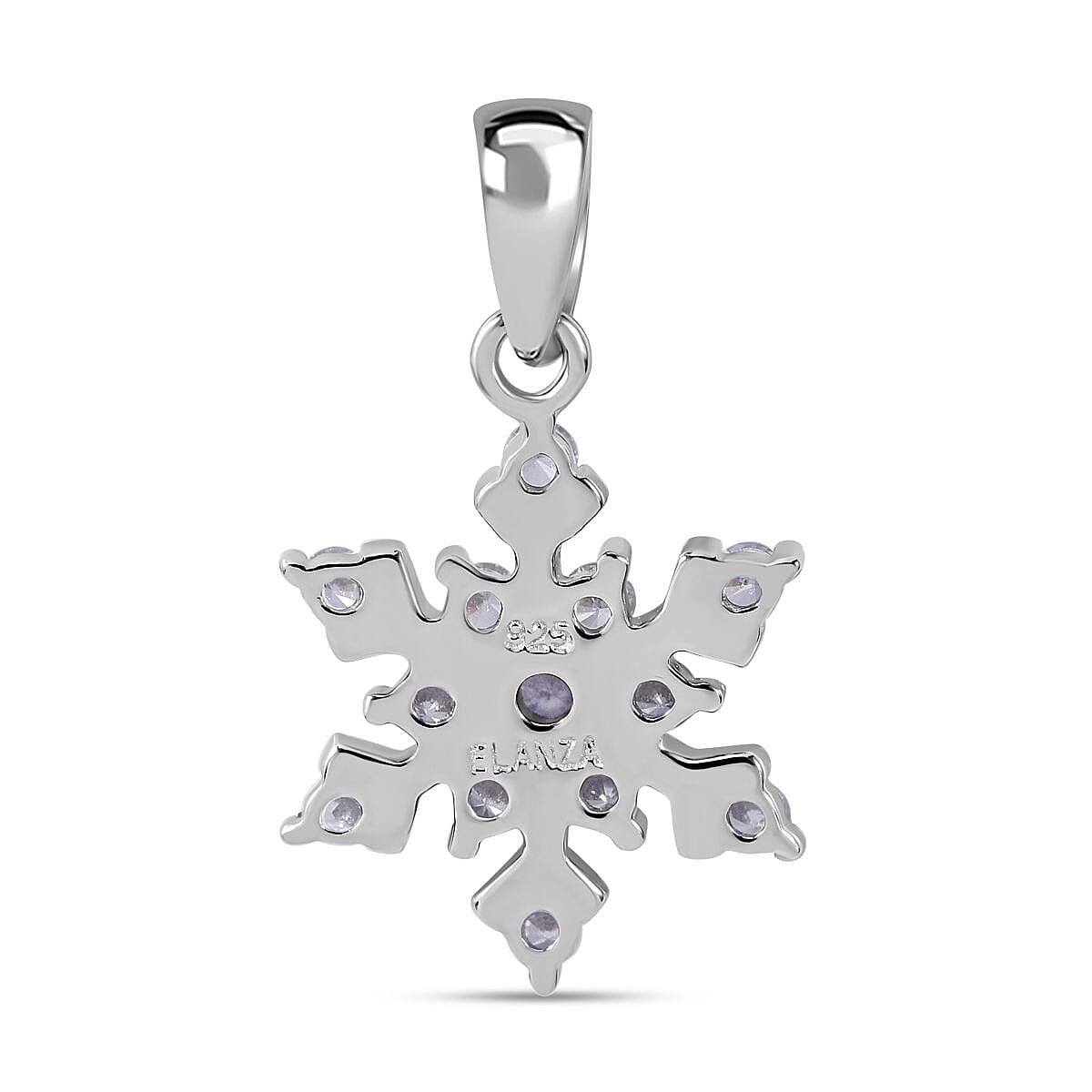 Cubic Zirconia Snowflake Pendant in Rhodium Overlay Sterling Silver 7681341 4