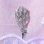 Cubic Zirconia Pendant in Rhodium Overlay Sterling Silver