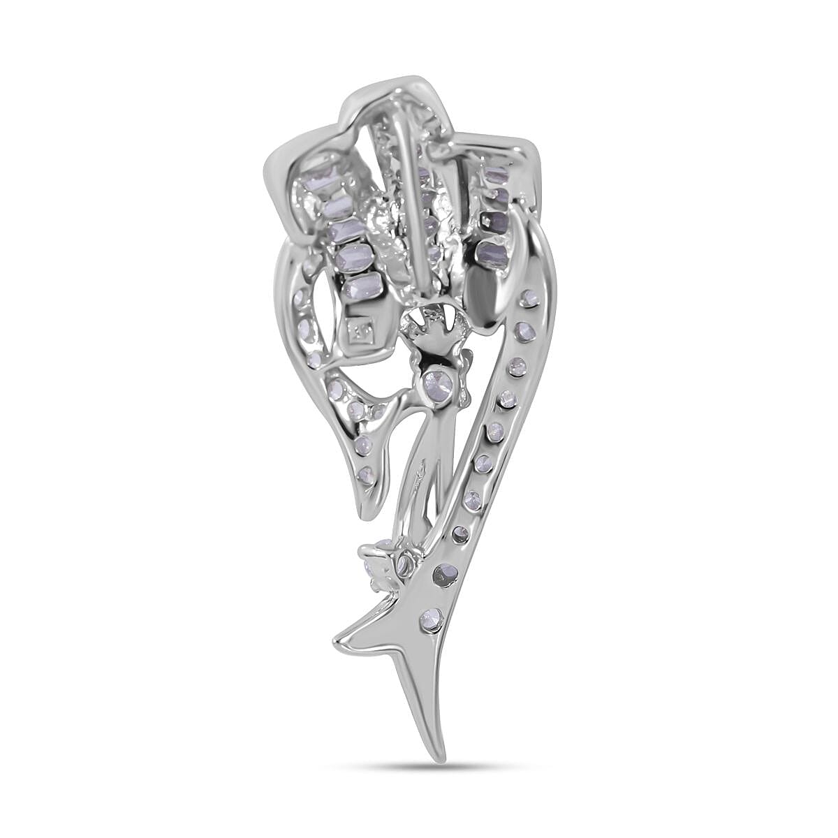 Cubic Zirconia Pendant in Rhodium Overlay Sterling Silver 7682117 5