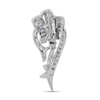 Cubic Zirconia Pendant in Rhodium Overlay Sterling Silver