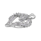 Cubic Zirconia Heart Pendant in Rhodium Overlay Sterling Silver