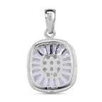Cubic Zirconia Cluster Pendant in Rhodium Overlay Sterling Silver